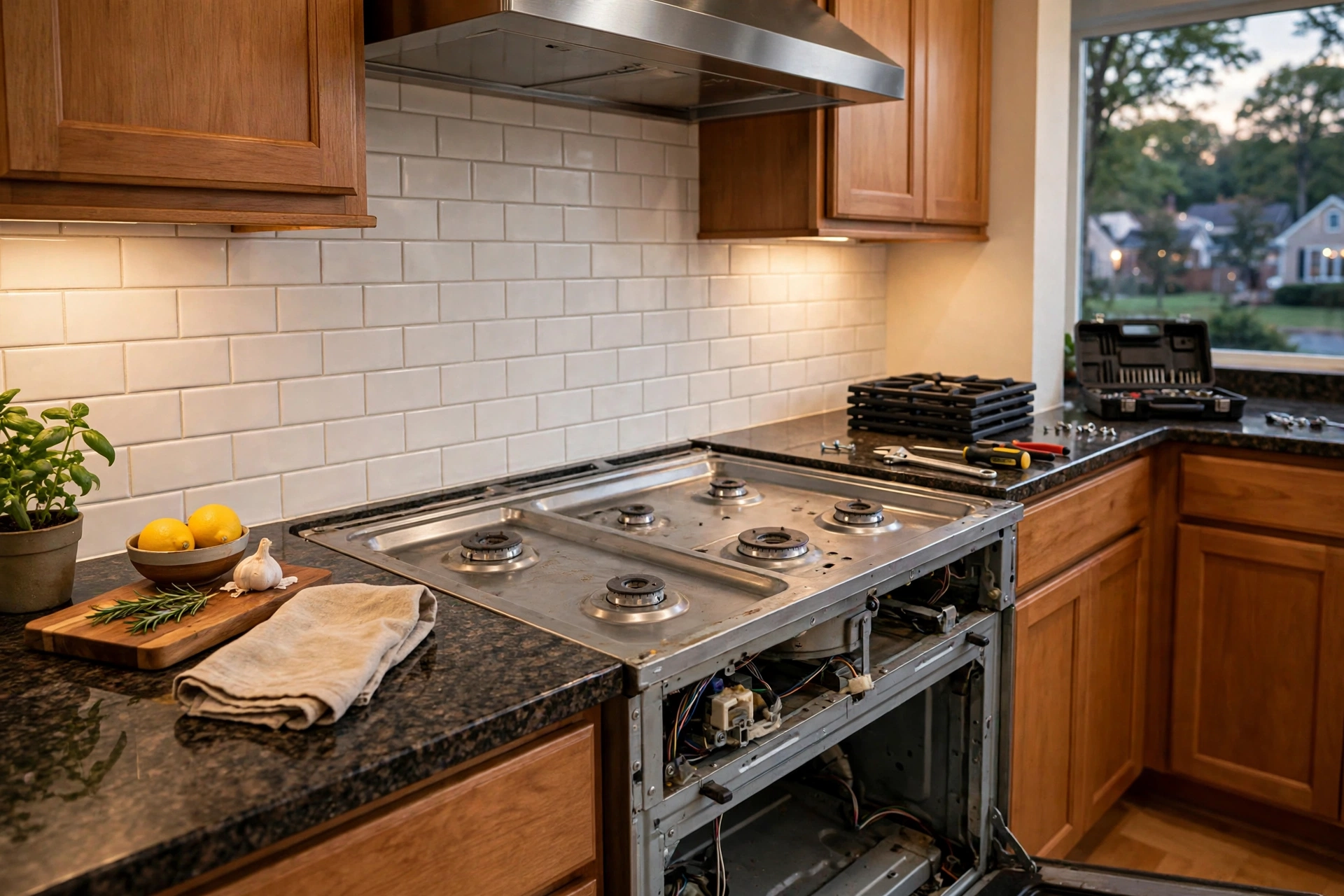 Before photo, Gas Appliance Repair in Melford, by Bowie Appliance Repair Company