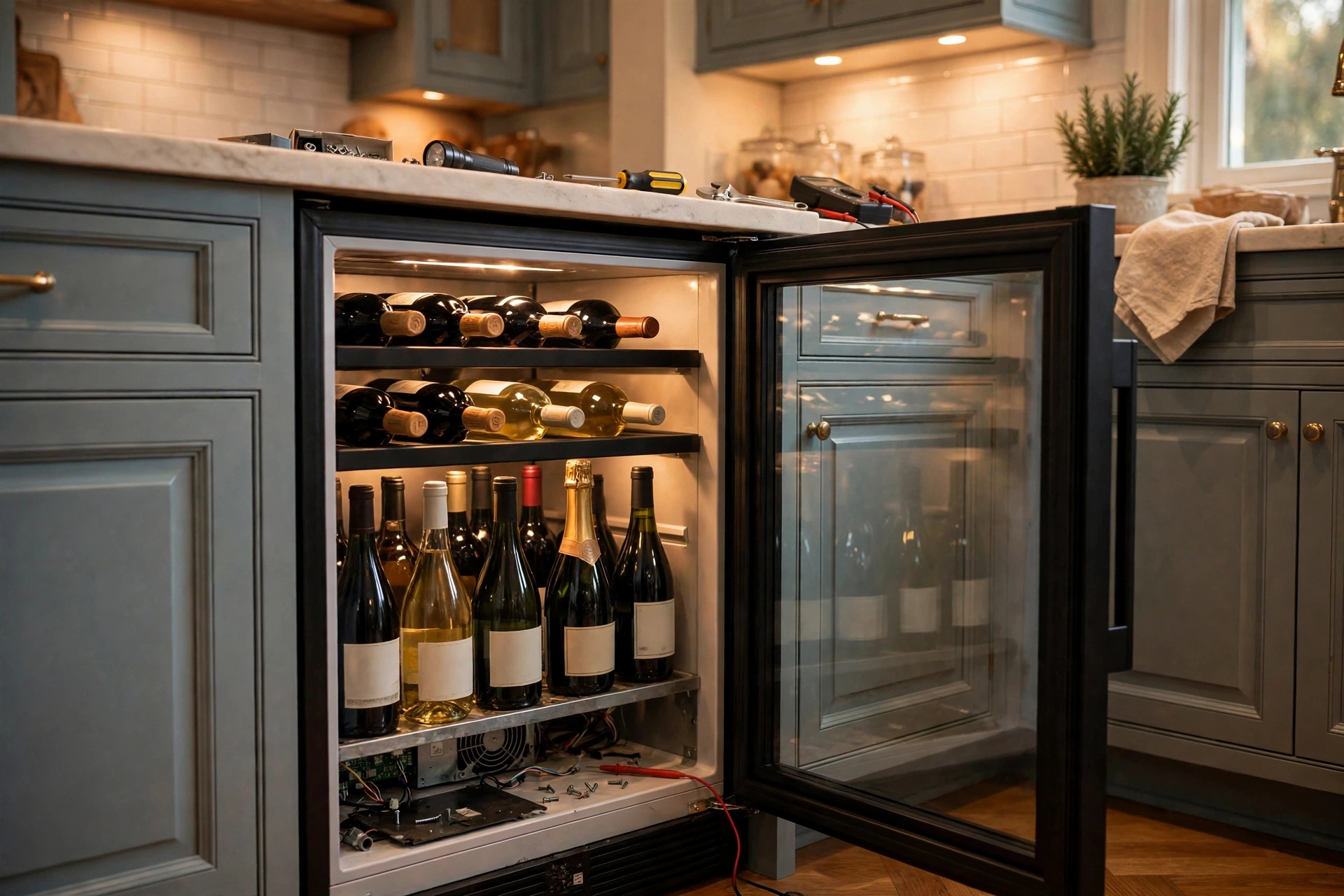 Before photo,  Wine Cooler Repair in Yorktown, by Bowie Appliance Repair Company